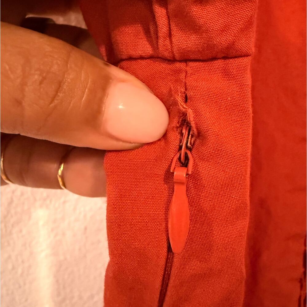ASTR the Label orange Midi Dress with Puff Sleeves & Slit - Small - Picture 9 of 10